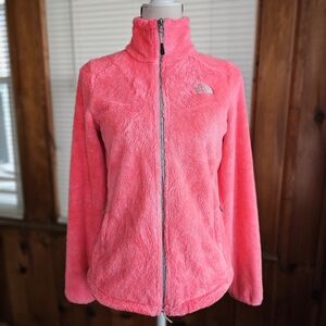 The North Face osito fleece jacket mock neck full zip bright coral size small